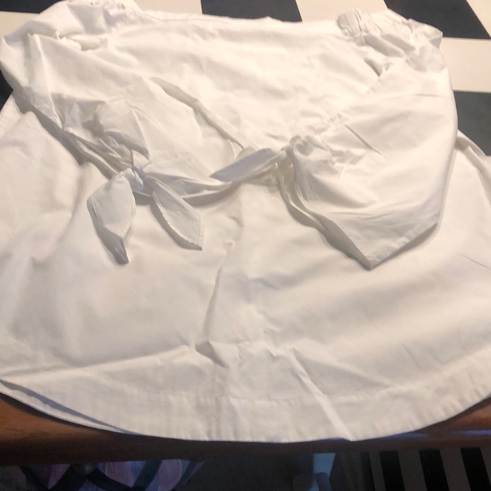 White Bow Tie Blouse